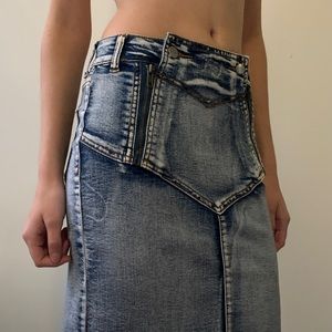 80’s punk acid wash jean skirt.